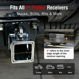 Trailer Hitch Cover with Lock, 2 Inch Receivers, American Flag