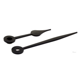 1 Pair of Hands Pear Shape for Junghans W838 and W817, Plastic, Black, Length 65 mm