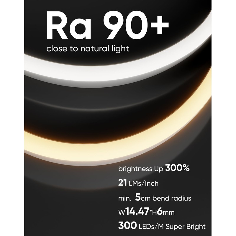 Shine Decor Under Cabinet Lighting Strip, Free Cuttable LED Silicone