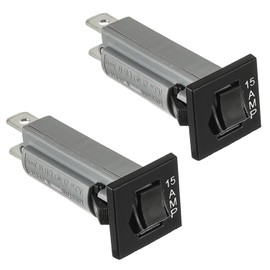 HUAREW W28-XQ1A-15 Thermal Circuit Breaker Fuse, 15 Amp 125/250VAC 50/60Hz 32VDC, W28 Series, Quick Connect, Snap-in (Pack of 2)