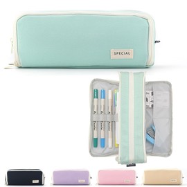 X SIM FITNESSX Pencil Case Teenager Girls Pencil Case 3 Compartments Boys Large Capacity Pencil Case for School & Office (Cotton-Blue)