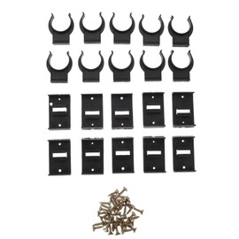 Angoily 10 Sets Cabinet Toe Kick Clips Kitchen Plinth Clips Cabinets Leveler with Screws Table Support for Cabinet Kickboard (Black)