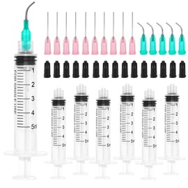 5ml Syringe Set, 15pcs Plastic Syringe Luer Lock Tip Colostrum Syringes, 18g 20g Blunt Needles (15pcs), 5ml Syringe for Industrial, Laboratory, Plant Watering