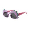 Dinosaur Cartoon Sunglasses for Kids Aged 2-6, Polarized UV Protection Secure Fit for Outdoor Adventures,Drak Lenses Purle Pink