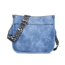 NICOLE & DORIS Women Crossbody Bags Large Shoulder Bag PU Leather Ladies Messenger Bag Multi Pockets Handbags Satchel Bag Hobo Bags for Travel Work Daily Use Blue