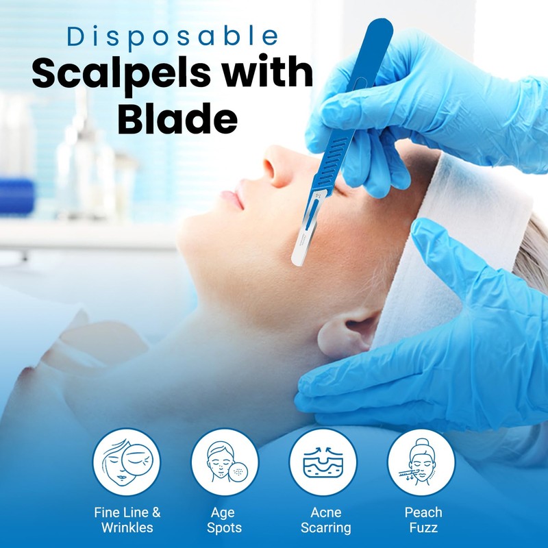 Sterile Disposable Scalpels with Blade - Surgical, Lab, and Craft
