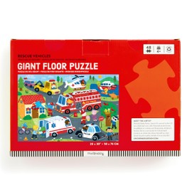 Mudpuppy Rescue Vehicles – 48 Piece Giant Floor Jigsaw Puzzle Featuring A Colorful Scene Of Different Kinds Of Rescue Transportation Vehicles And Adorable Rescue Characters