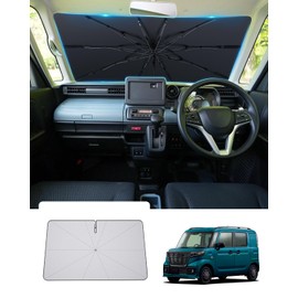 [GAFAT] Suzuki Spacia Base MK33V 2022 Model ~ Spacia Base Sun Shade Umbrella Type Windshield Parasol Car Sun Shade Bend Middle Pole Car Shade Reinforced 10 Ribs, Spacia Base, Sun Shade, Front Sun