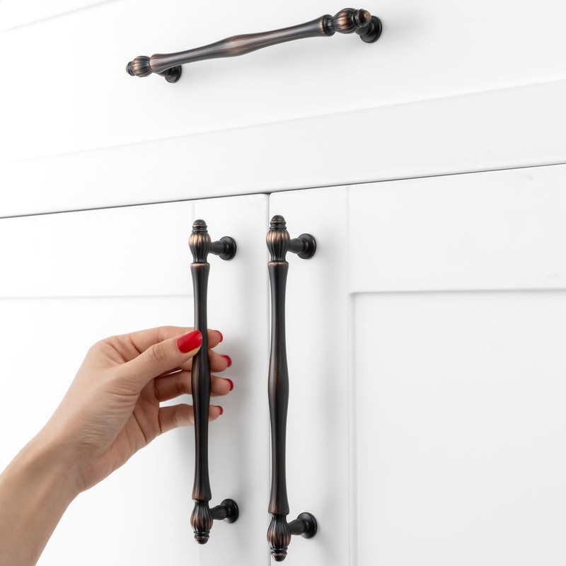 BEROSSA 10 Pack 6-1/4 Inch Oil Rubbed Bronze Cabinet Pulls
