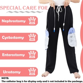AUSTYLCO AUSTYLCO Urine Bag Holder Pants with Zippered Pockets,Incontinence Catheter Pants,Urine Bag Holder Trousers for Nephropathy Nephrostomy,Cystostomy,Eelderly
