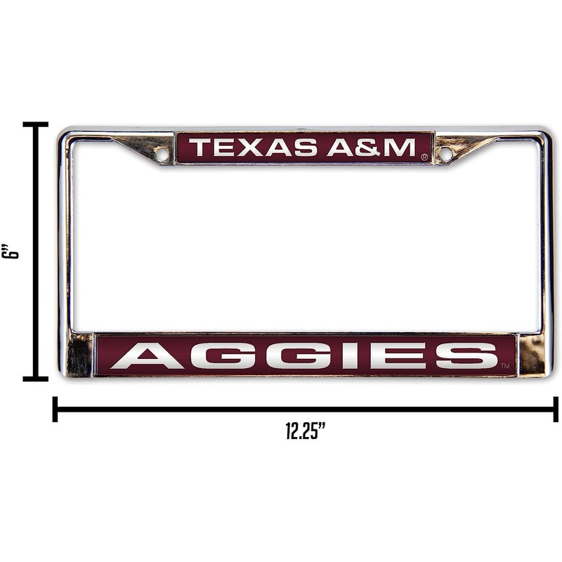 Rico Texas A&M Aggies Chrome Metal License Plate Frame Holder