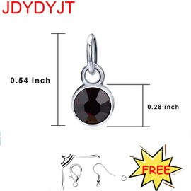 YJT February Birthstone Charms for Bracelet Necklace Jewelry Making Silver DIY Crystal for Women 6mm