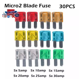 Unbranded 30pcs Micro2 Blade Fuses Assorted Kit Car Truck 30A 25A 20A 15A 10A 5A