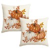 Artoid Mode Orange Pumpkins Maple Leaves Autumn Cushion Cover Set