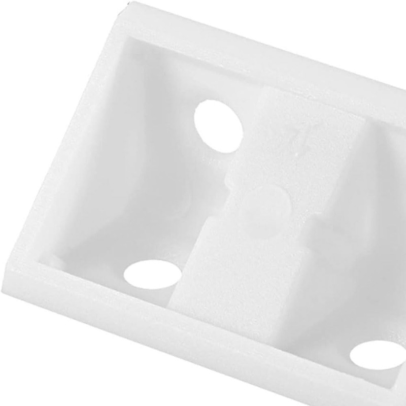 TOCHUN 100pcs Plastic Furniture Corner Braces with Covers, 4-Hole Right
