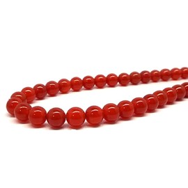 [SION] Natural Stone Necklace, Carnelian Red Agate, Approx. 0.2 inches (4 mm)
