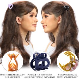 RC ROCHE ORNAMENT 12 piezas para mujer Chic Hollow Hair Sectioning Styling Strong Hold Fashion Premium mandíbula garra de plástico para niñas accesorios pinzas dentales clips pequeños clásicos multicolor