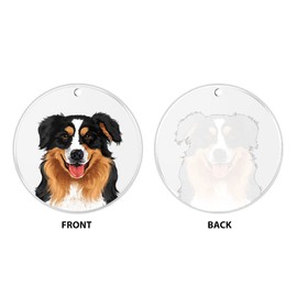 WIRESTER Hanging Ornaments for Christmas Tree Holidays Party Home Decoration, Large 3 inch Acrylic Ready to Hang Ornament - Cute Black Aussie Australian Shepherd Dog