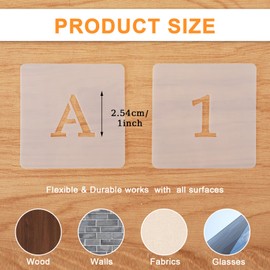 70 Pcs Letter Stencils, 2.5cm/1in Letter Stencils for Painting Reusable Washable Alphabet Number Stencil for Painting on Wood for DIY Drawing Home Party Decorations