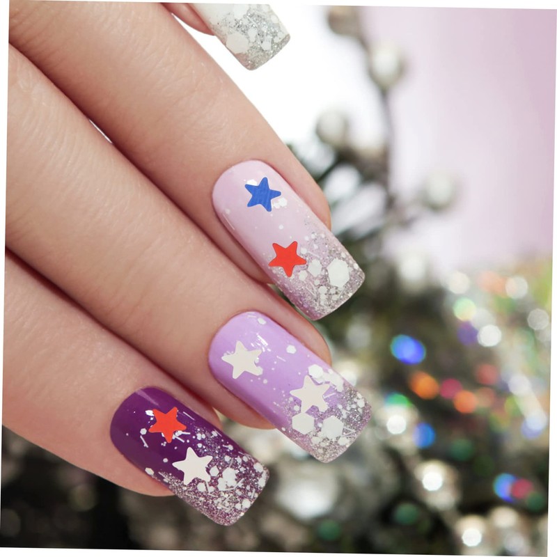 WOONEKY Star-Shaped Nail Art Sequins for Manicure Nail Decors for