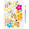 FINGERINSPIRE Beehive Stencils with Paint Brush, 11.7x8.3Inch Honeybee Pattern, Spring