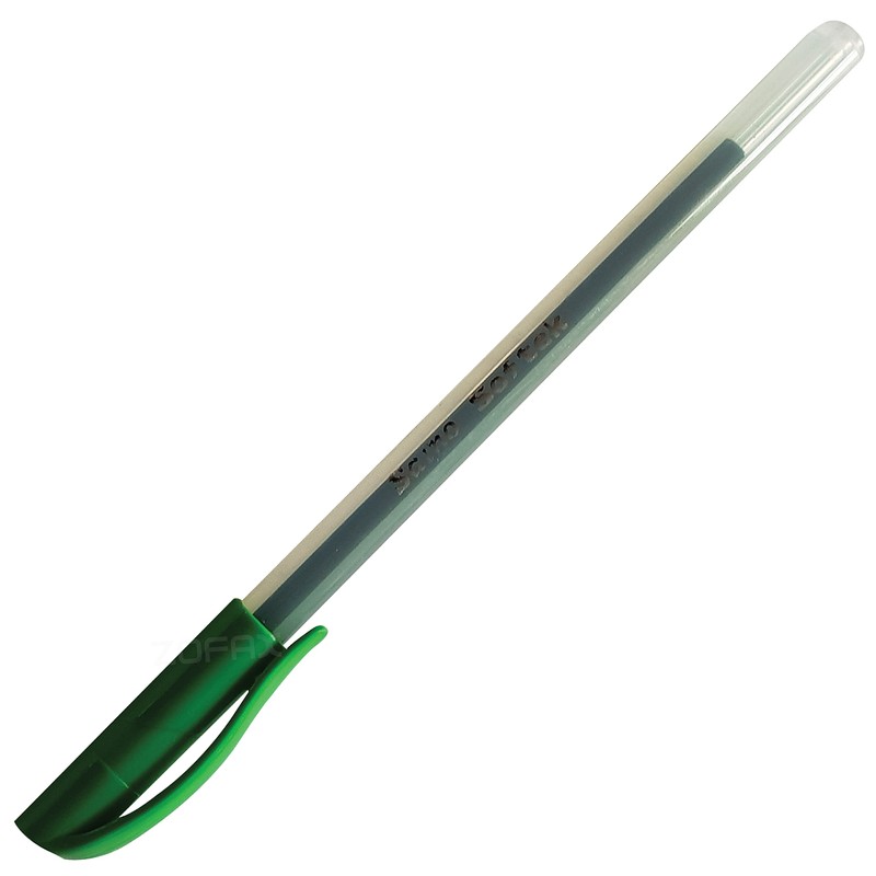 SAINO 20 x 0.7mm Fine Tip Softek GREEN Ballpoint Pens