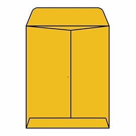 Open End Catalog Envelopes, 9" x 12" 28# Tan/Brown Kraft, Center Seam, Self-Sealing Latex, Flaps Extended (Box of 500)