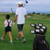Prof 7Pcs Leather Wedge Golf Iron Head Covers Protective Club