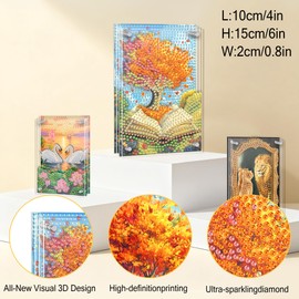 Ginfonr DIY Acrylayers - Kit de pintura de diamante para adultos, diseño de árbol de 4 capas de acrílico magnético con efecto de profundidad dinámica, regalo de manualidades para el hogar y la oficina