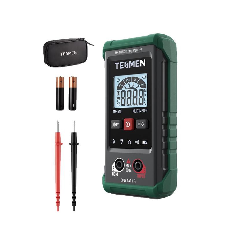 TESMEN TM-510 Digital Multimeter, 4000 Counts, Smart Measurement, Auto-Ranging Voltmeter;