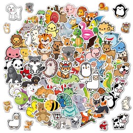 SYCARON Animal Stickers Pack for Kids, 100 PCS Mixed Funny Waterproof Vinyl Stickers Pack Decals for Water Bottle, Laptop, Phone, Luggage, Skateboard Stickers for Adults Teens Girls
