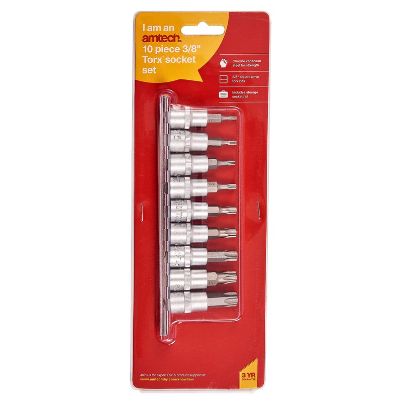 Amtech I8200 10 Piece 9.5mm (3/8") Torx Socket Set