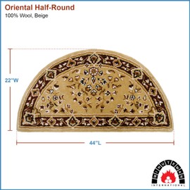 Minuteman International Beige, 44x22-in Oriental Half Round Rug
