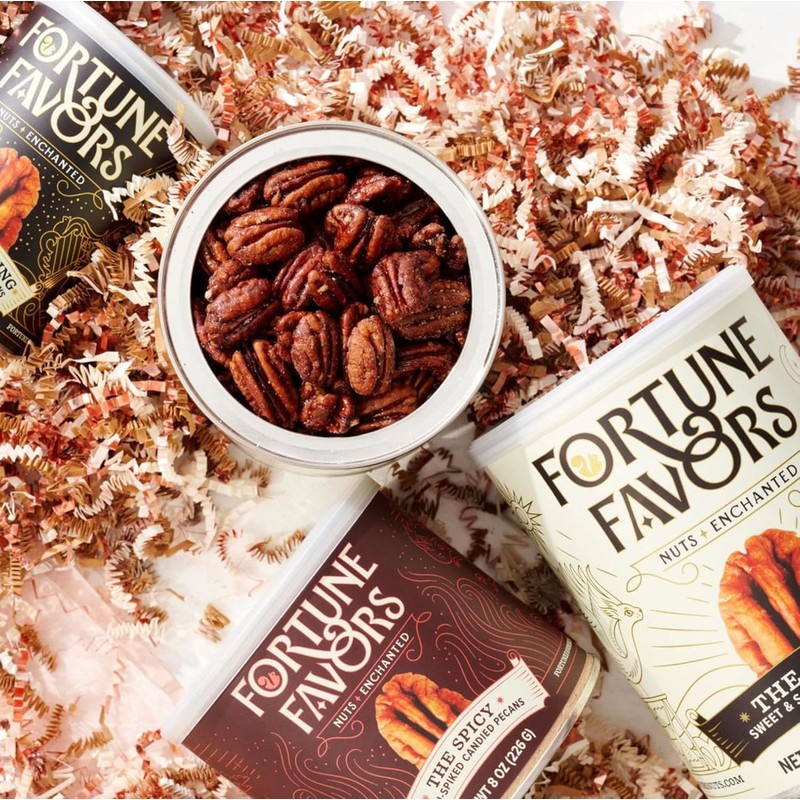 Fortune Favors Candied Pecans, Sweet and Salty Snack, Hand Crafted