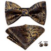 Dubulle Mens Self Tied Bow Ties Set Paisley Floral Silk