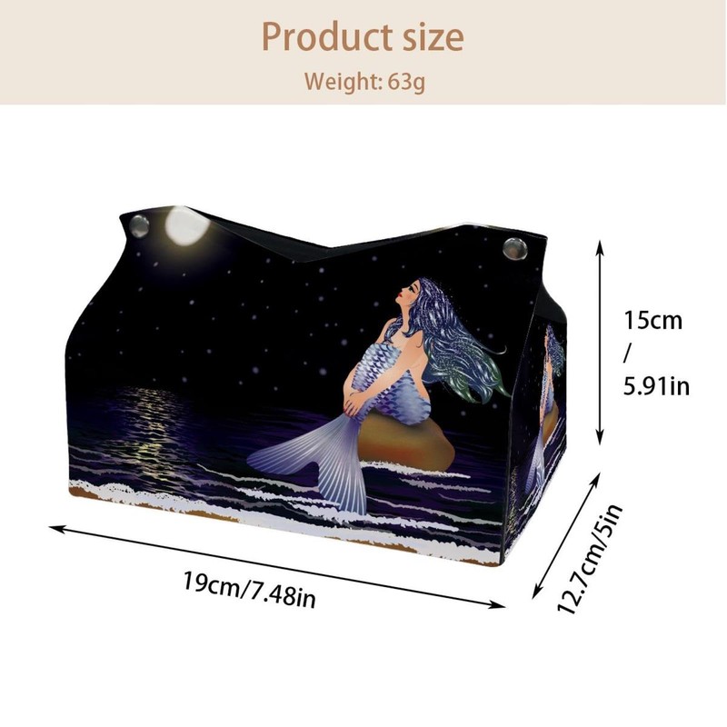 2 Pack Tissue Box Cover Holder, Pineapple Pattern Rectangle Leather