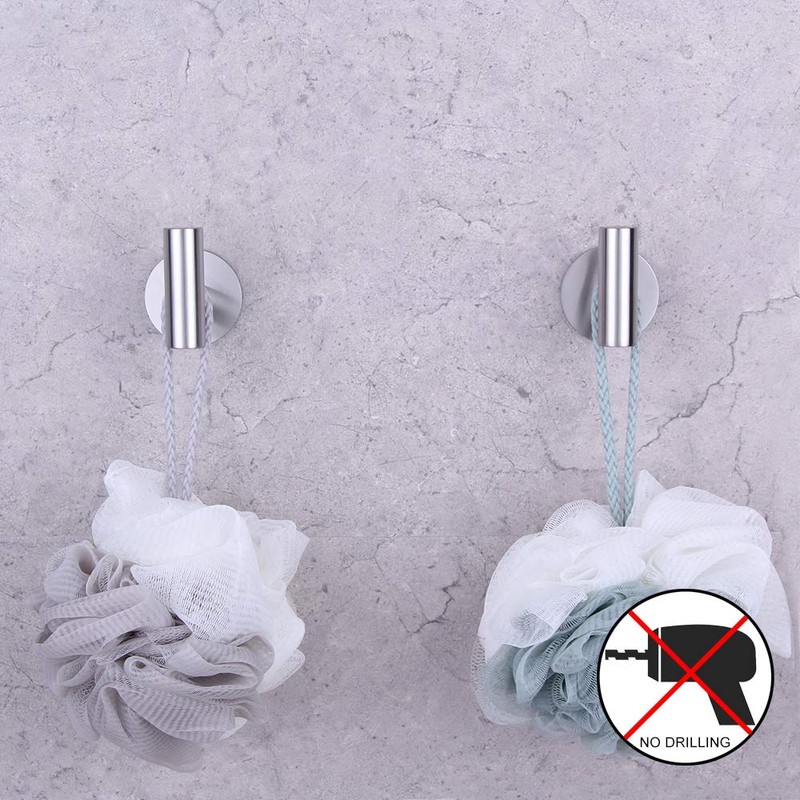 GERZWY Adhesive Hooks Heavy Duty Wall Hooks Waterproof Stainless Steel