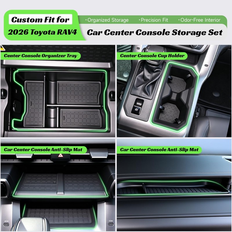 5PCS for Toyota RAV4 2026 Accessories (LE/SE/XLE/Woodland/XSE) Custom Fit Anti-Slip