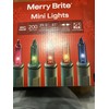 Merry Brite 200 Count Mini Color Lights Green Wire. Christmas indoor outdoor NEW