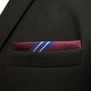 S&W SHLAX&WING Pocket Squares for Men Maroon Blue Red Striped