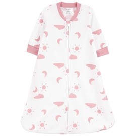 Carter's Unisex Baby Sleep Bag, (White/Pink Clouds, 0-3 Months)