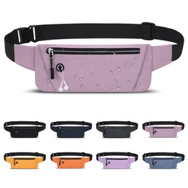 Mayoii Running Belt with Waterproof Adjustable Study Strap, Slim Lightweight Marathon Jogging Phone Holder Waist Bag for Women and Men (Pink)