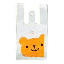Minakiko Cute Plastic Shopping Bags (Bear SS Size, 100 Pieces)
