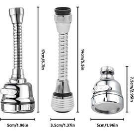 3 piezas de cabezal de llave de cocina, aireador de fucet, giratorio de 360 grados, 3 modos ajustable, extensor de llave de cocina, reemplazo para baño y cocina