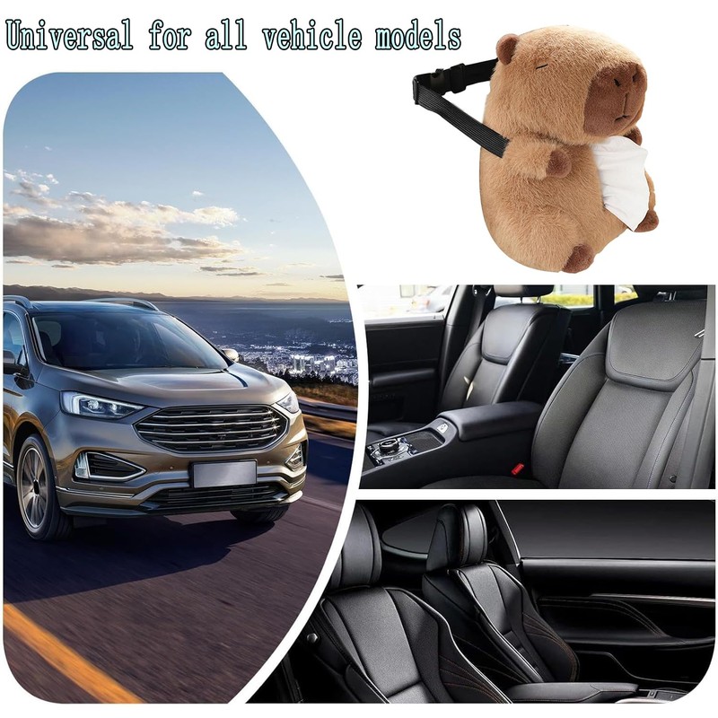 Yharnamite Plush Car Tissue Holder, Capybara Plush Car Tissue Paper