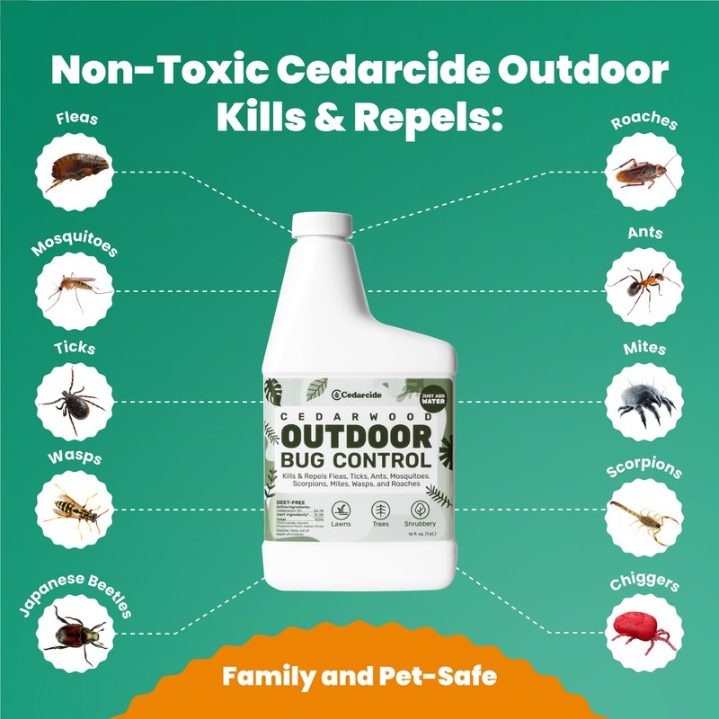 CEDARCIDE Outdoor Bug Control Concentrate | Kills & Repels Mosquitoes,