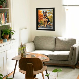 Cawpom Paint by Number German Shepherd Dog, German Shepherd Paint by Numbers for Adults, Dog Portrait Wall Art, Dogs Animals Acrylic Painting for Gift & Home Wall Decor16x20inch, No Frame