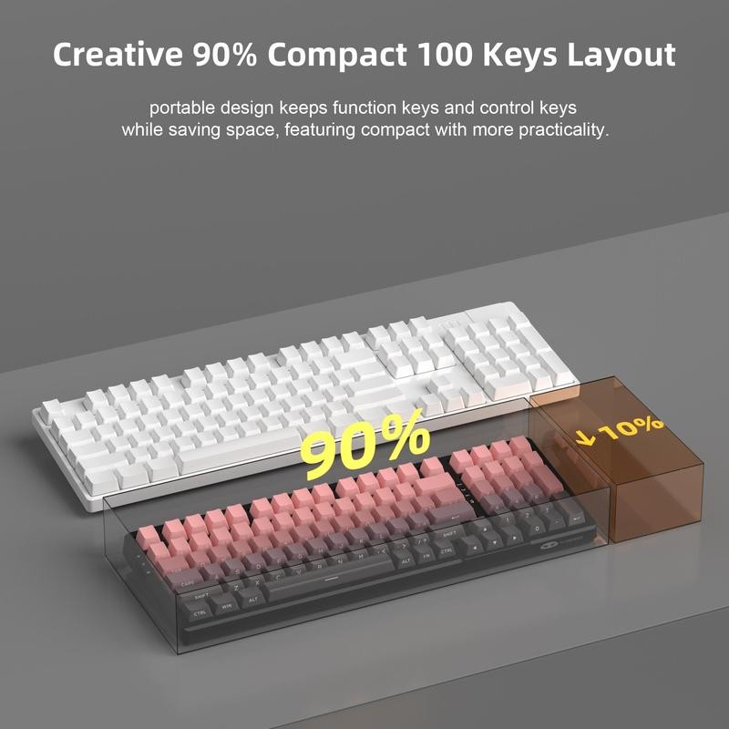 MageGee Keyboard Wireless, 96% Gasket Hot Swappable Keyboard Mechanical, 3-Connection