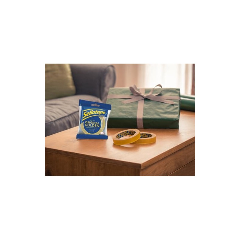 Sellotape Original Golden, Multi-Purpose Clear Tape for Household Objects, Clear