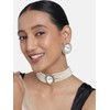Aheli Kundan Pearl Choker Multi Layered Beaded Collar Aretes Set